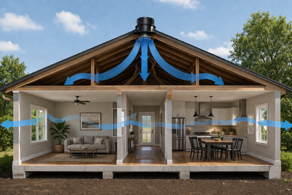 depiction of a whole house fan