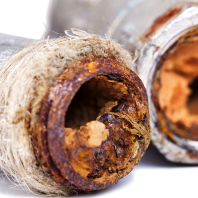 Rusted galvanized pipe